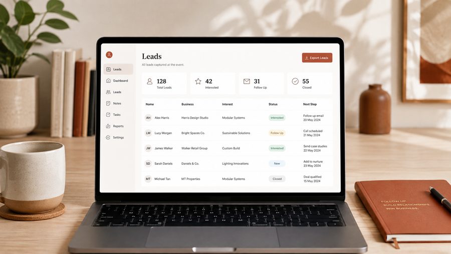 An organised list of captured leads ready to export